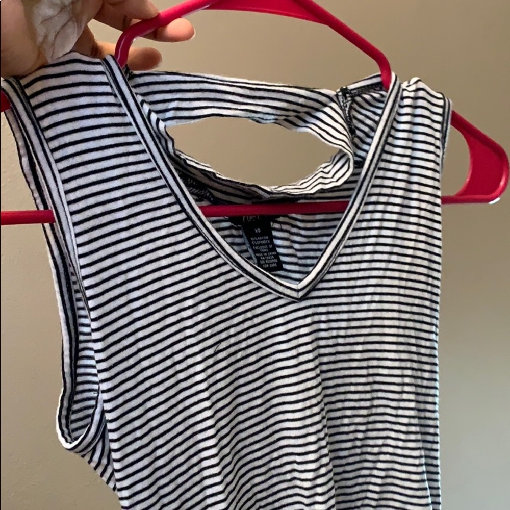 Women’s xs black and white striped shirt